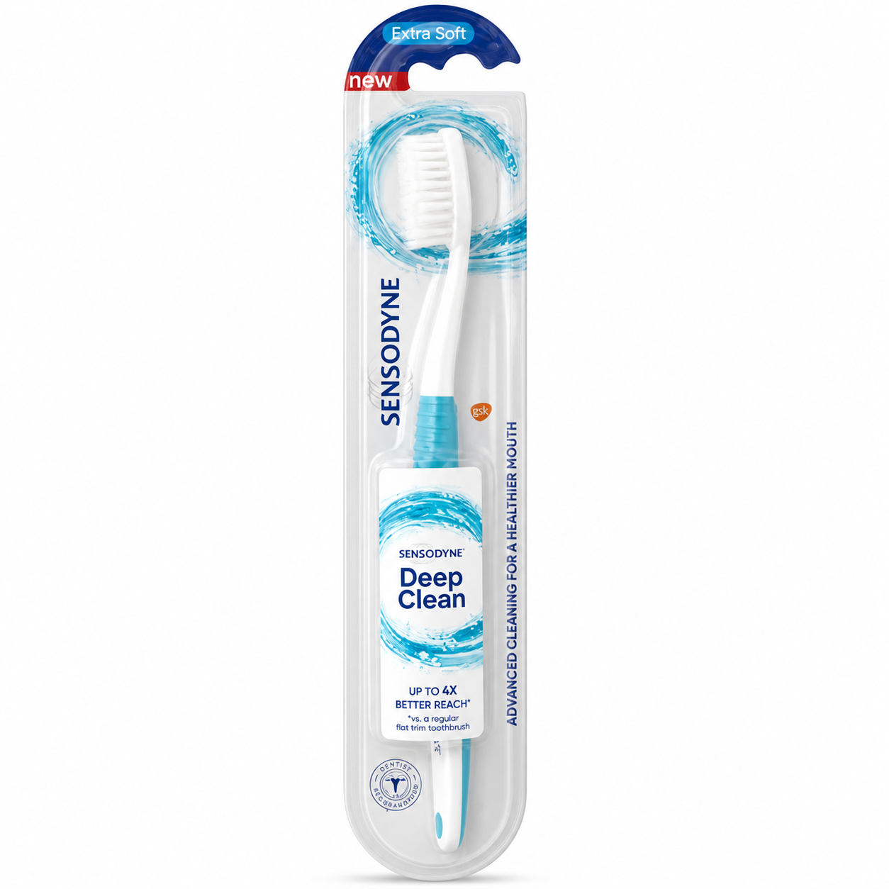 Sensodyne Deep Clean Toothbrush 1N | Extra Soft Bristles for Sensitive Teeth & Gums | Superior Plaque Removal & Gentle Daily Oral Care