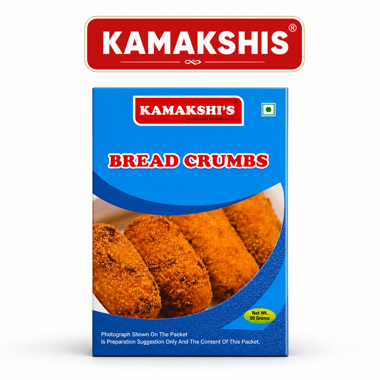 Kamakshis Bread Crumbs 50g | Crispy Coating Mix for Cutlets, Nuggets & Snacks | Light, Crunchy & Golden Frying Crumbs for Perfect Texture