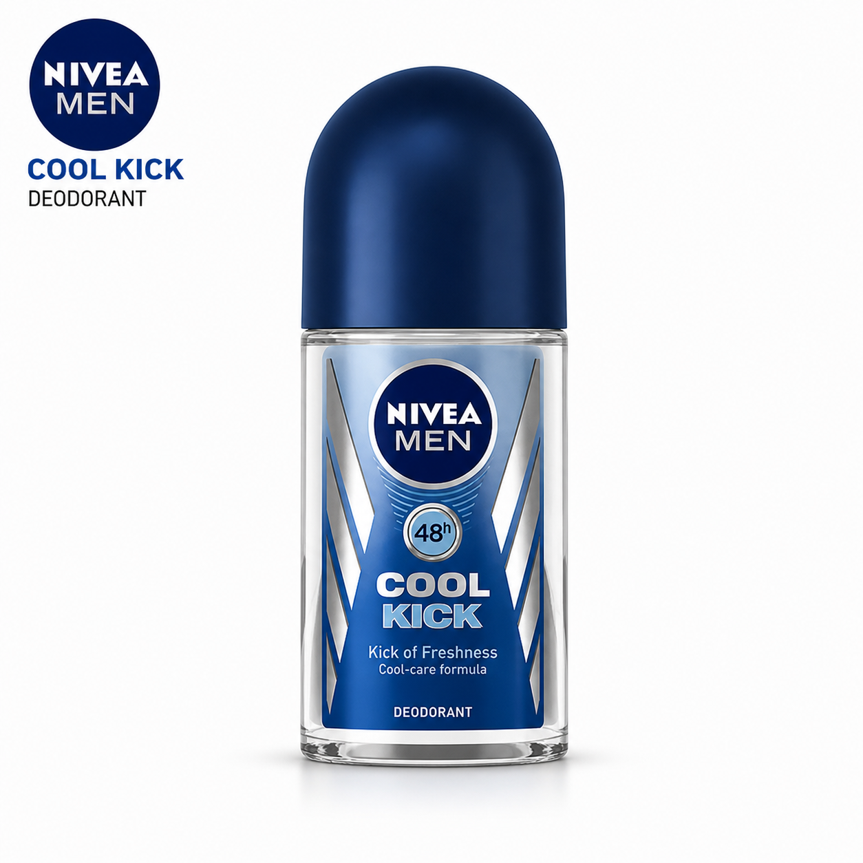 Nivea Men Cool Kick Roll-On 25ml | 48H Odor Protection Deodorant | Instant Cooling Freshness for Men Daily Use