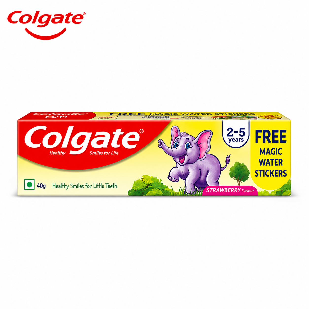 Colgate Kids Strawberry Toothpaste 40g | Gentle Cavity Protection for Kids 2–5 Years | Fun Flavor Toothpaste for Healthy Teeth