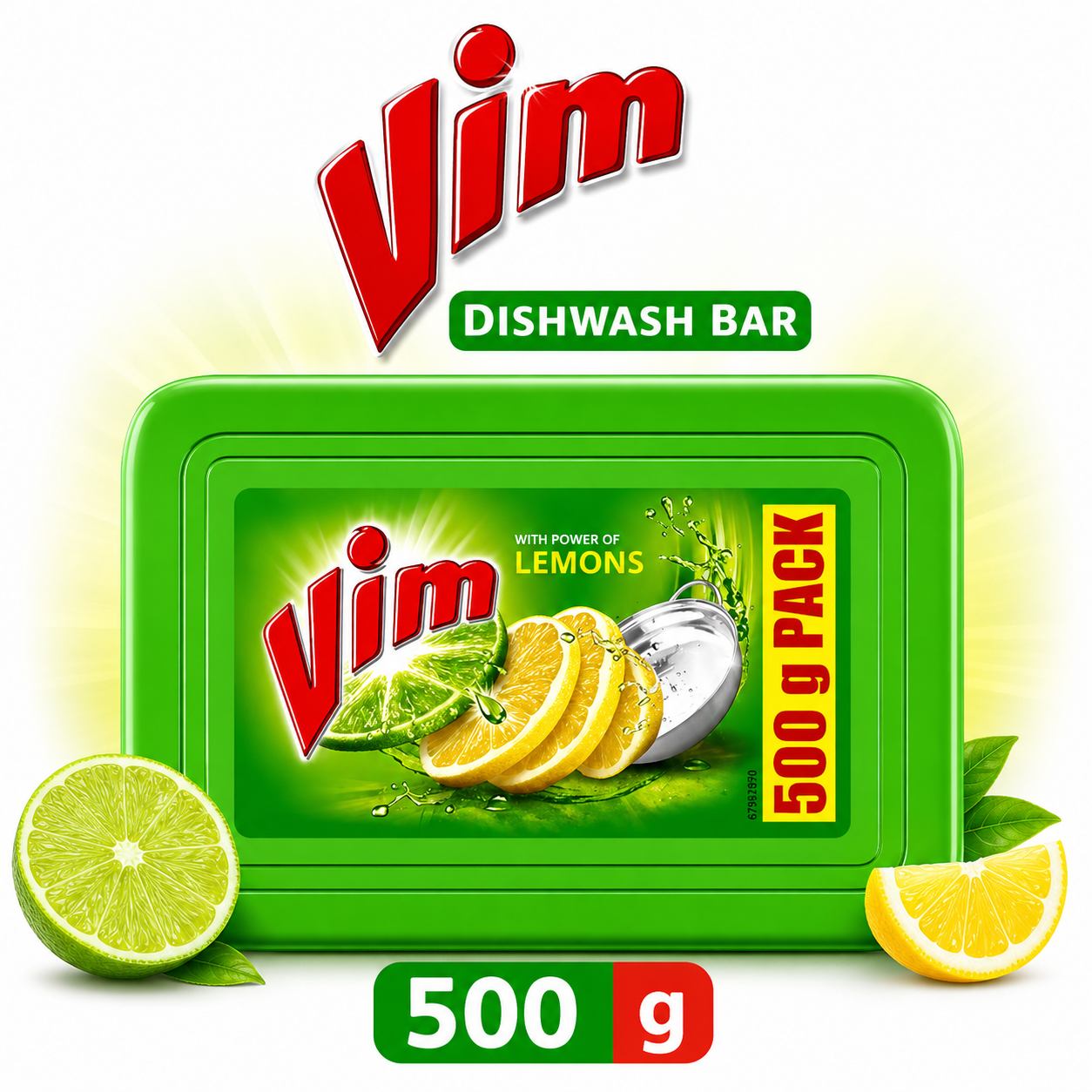 Vim Lemons Maha Tub Dishwash Bar 500G | Powerful Lemon Cleaning Bar for Sparkling Utensils & Tough Grease Removal