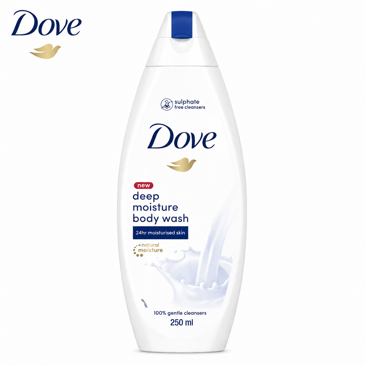 Dove Deep Moisture Body Wash 250Ml | 24H Nourishing Sulphate Free Body Cleanser for Soft & Smooth Skin