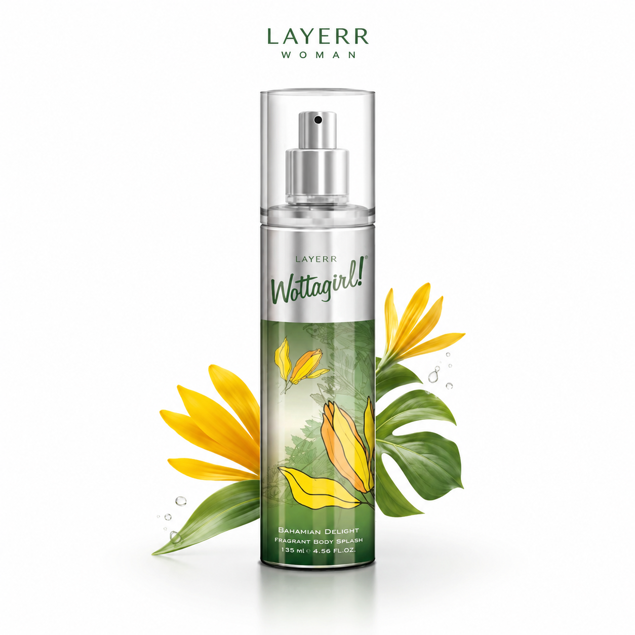 Layer’r Wottagirl Champaca Delight Fragrant Perfume 135Ml | Fresh Floral Fruity Body Mist for Women | Long Lasting Everyday Fragrance Spray