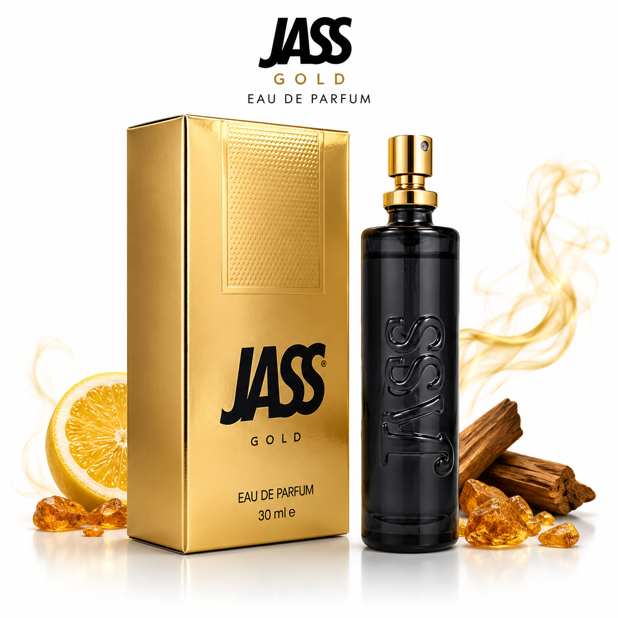 Jass Gold Eau De Parfum Spray 30ML | Long Lasting Luxury Perfume for Men | Bold & Confident Fragrance for Daily Wear, Parties & Date Nights