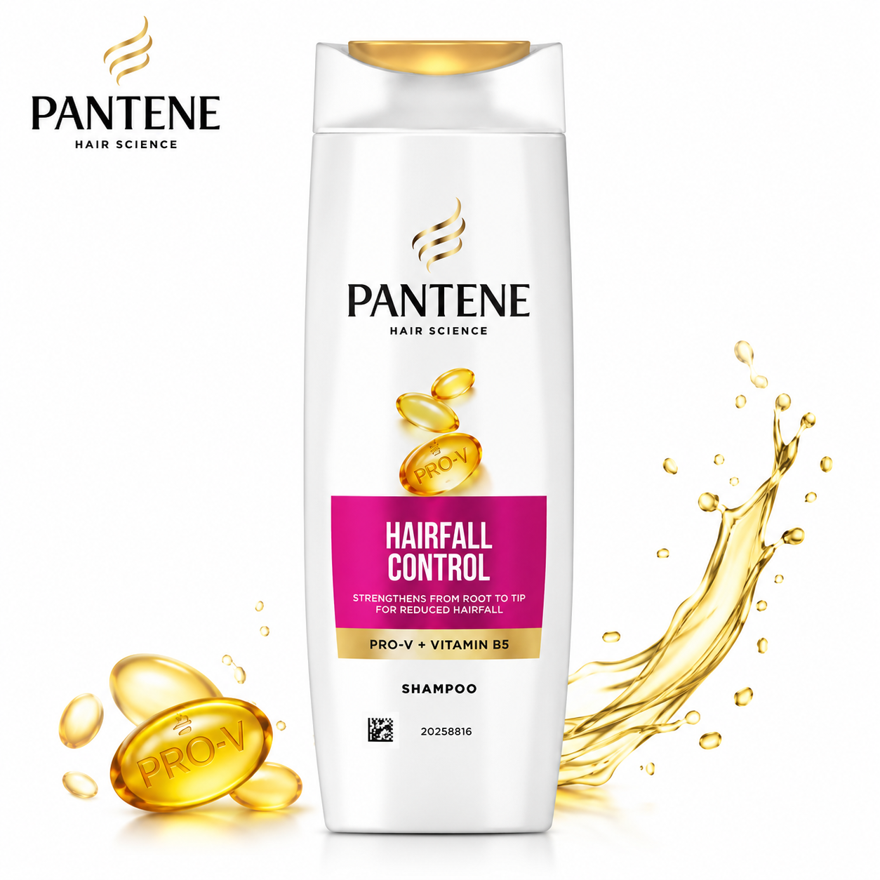 Pantene Hairfall Control Shampoo 180ML | Pro-V Hair Strengthening Shampoo for Reduced Hair Fall | Nourishing Daily Care for Men & Women