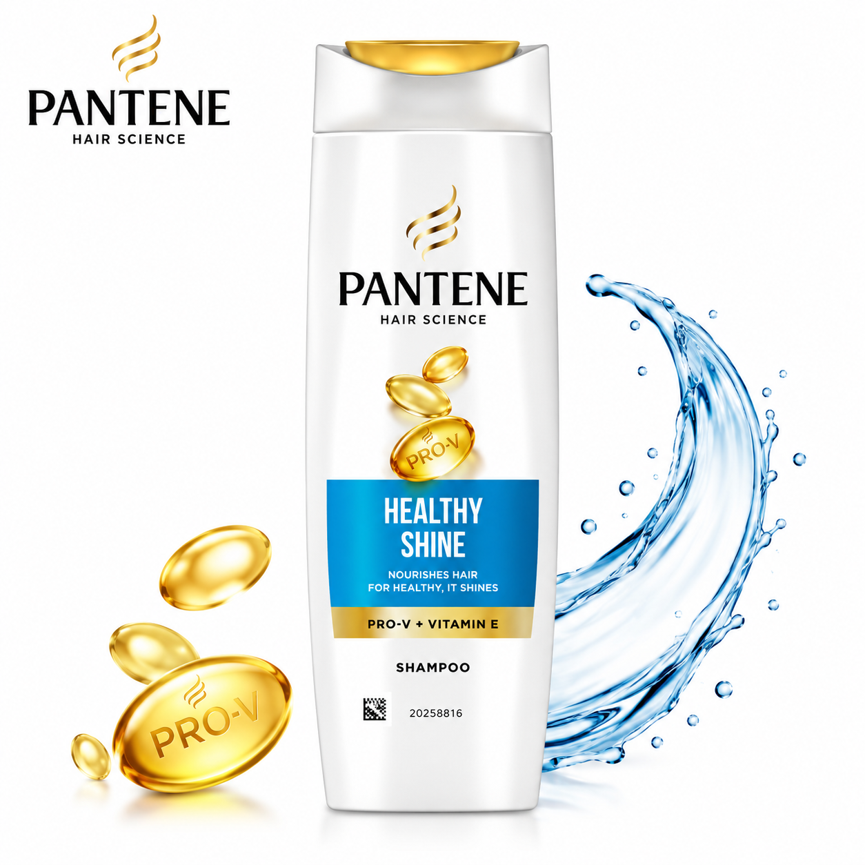Pantene Healthy Shine Shampoo 180ML | Vitamin E & Pro-V Nourishing Shampoo for Soft, Shiny Hair | Daily Hair Care for Men & Women