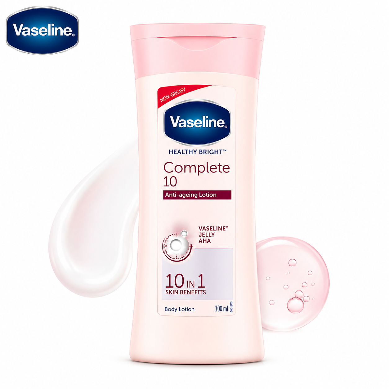 Vaseline Healthy Bright Complete 10 Anti-Ageing Body Lotion 200Ml | Deep Moisturizing & Brightening Lotion for Smooth Youthful Skin