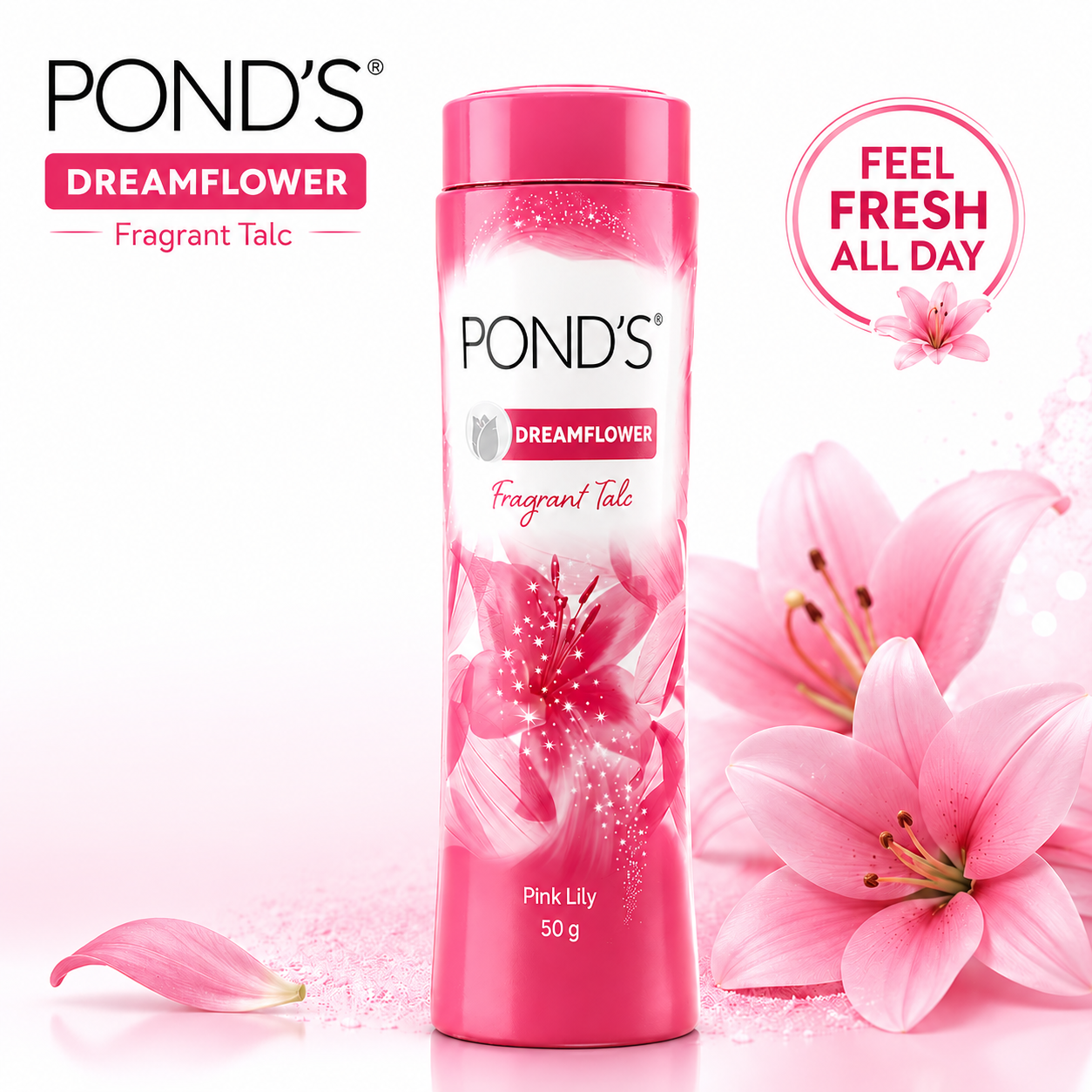PONDS DREAMFLOWER TALCUM POWDER 50G