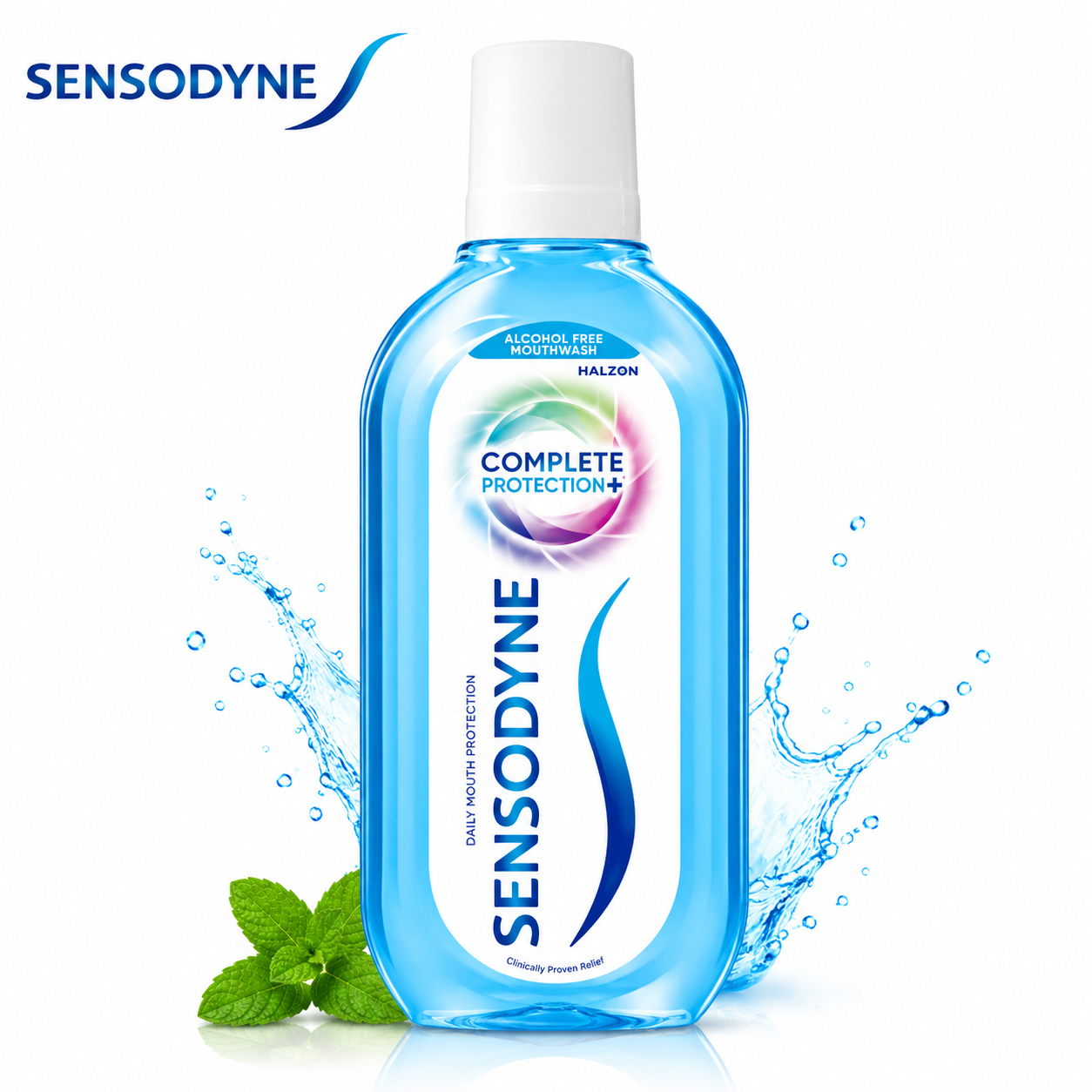 Sensodyne Complete Protection+ Mouthwash 250ml | Alcohol-Free Daily Mouthwash for Sensitive Teeth, Fresh Breath & Plaque Protection