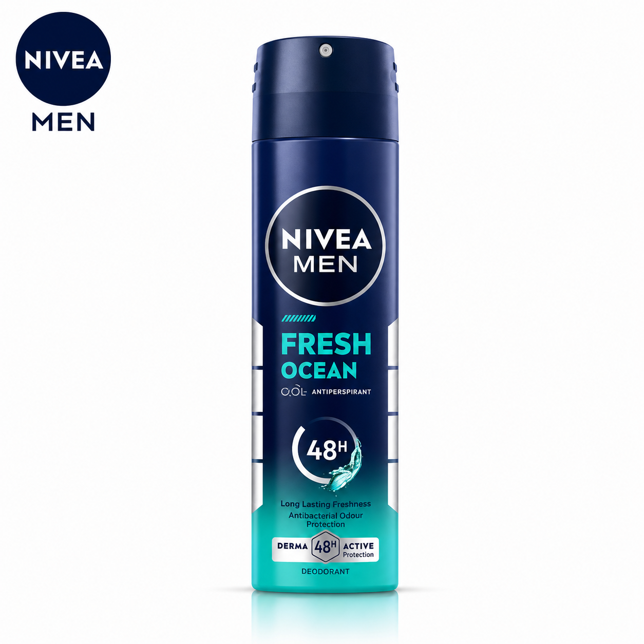 Nivea Men Fresh Ocean 48H Deodorant Spray 150ml | Ocean Freshness, Anti-Bacterial Protection & No White Marks for Active Men