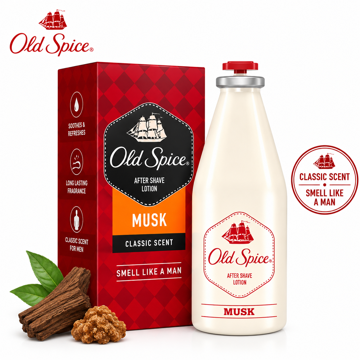 Old Spice Musk After Shave Lotion 100Ml | Classic Musk Fragrance for Men – Refreshing Post Shave Care & Long Lasting Confidence