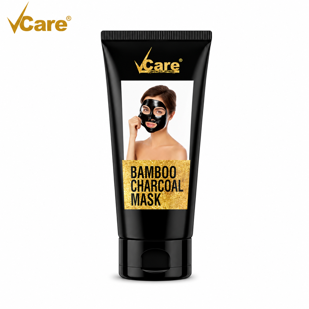 Vcare Bamboo Charcoal Peel Off Mask 100G | Deep Pore Cleansing & Blackhead Removal Face Mask for Clear Glowing Skin