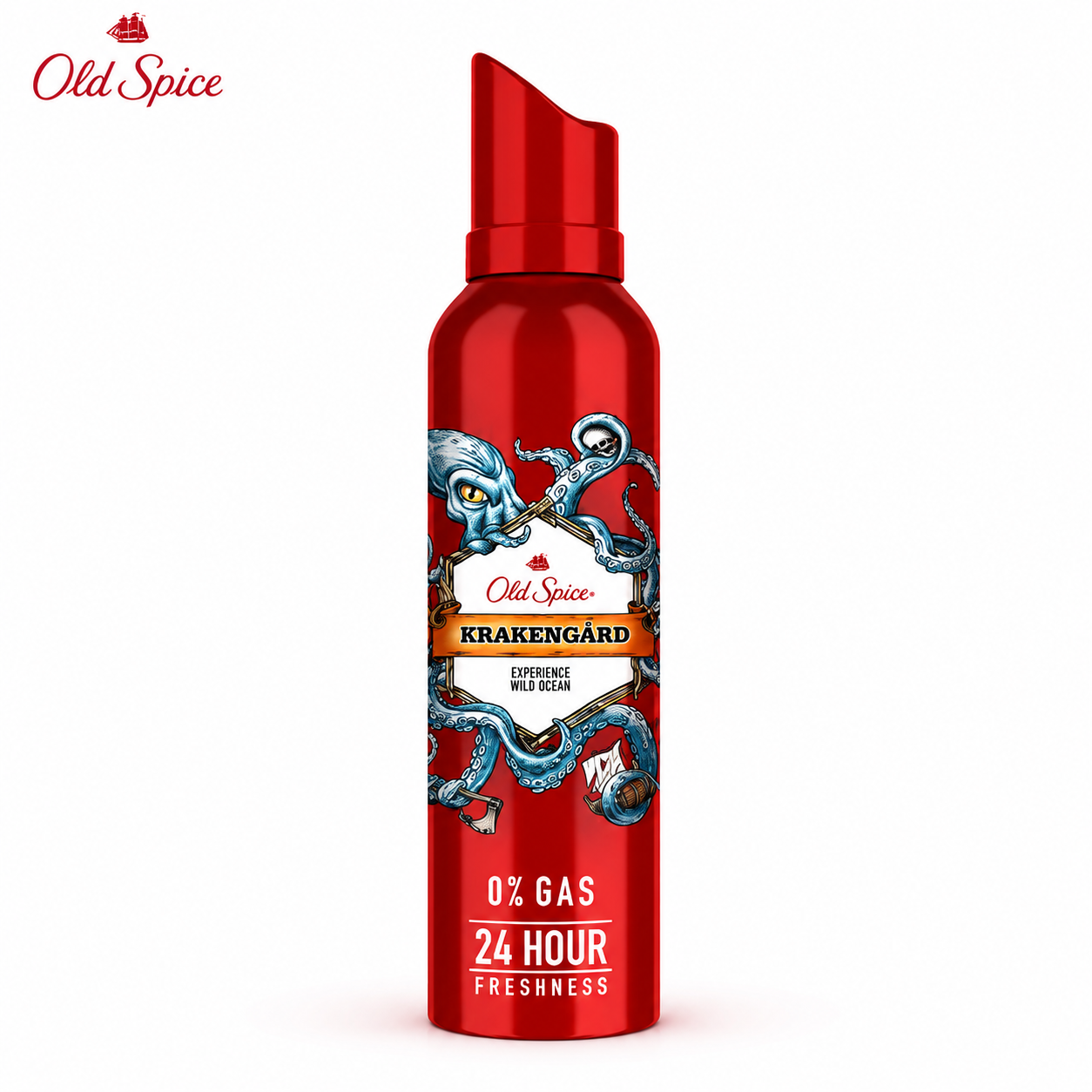 Old Spice Krakengard Body Spray 140Ml | 24Hr Ocean Fresh Deodorant Spray for Men | 0% Gas Long Lasting Freshness