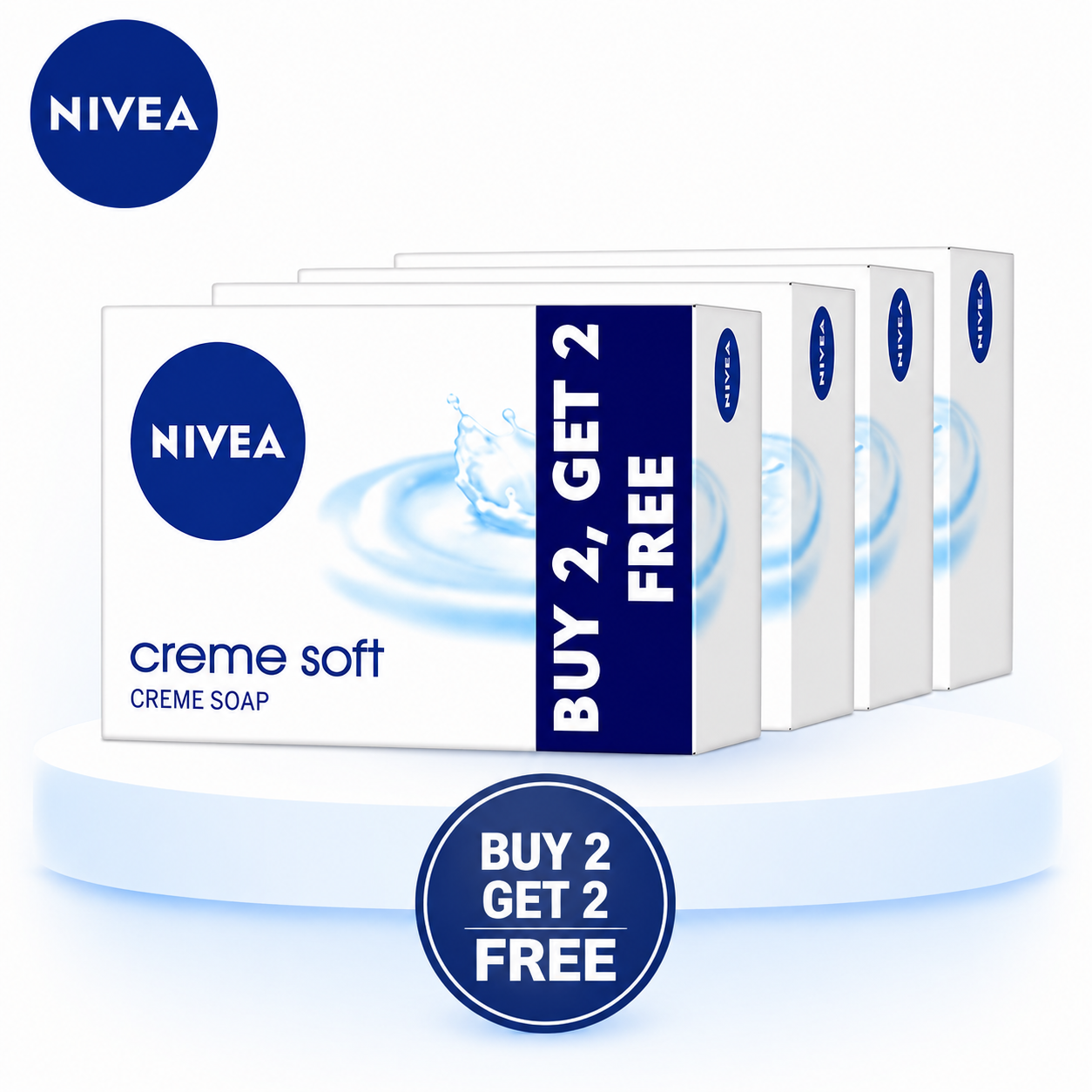 Nivea Creme Soft Soap Bar 125g Pack of 4 | Moisturizing Creme Care Bath Soap for Soft Smooth & Healthy Skin