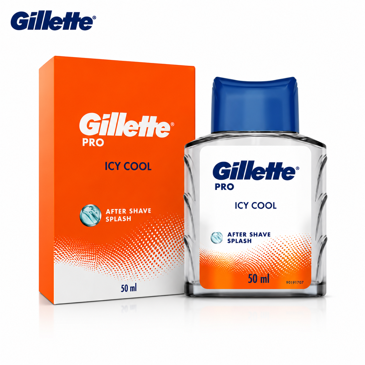 Gillette Pro Icy Cool After Shave Splash 50Ml | Cooling & Refreshing Post-Shave Care for Men
