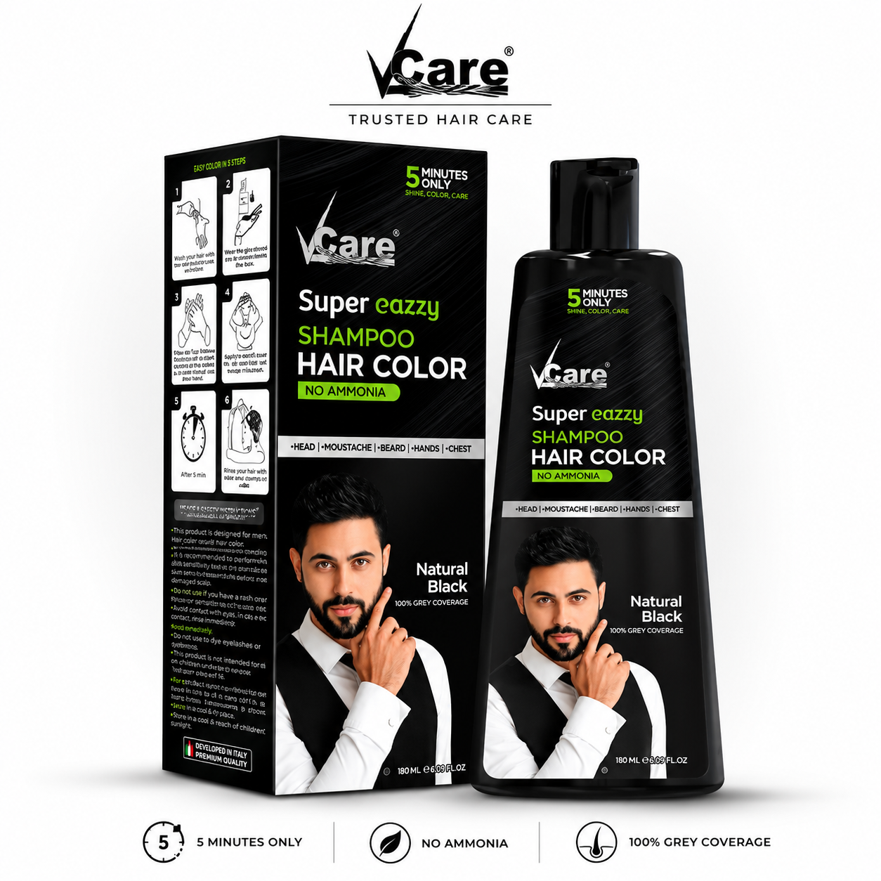 Vcare Super Eazzy Shampoo Color 180Ml