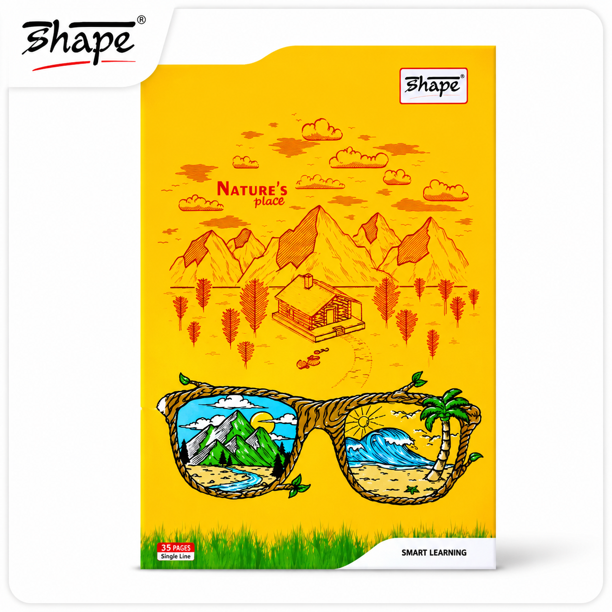 Shape Long Unruled Note 160 Pages | Durable Smooth Writing Notebook for School, Homework & Creative Ideas