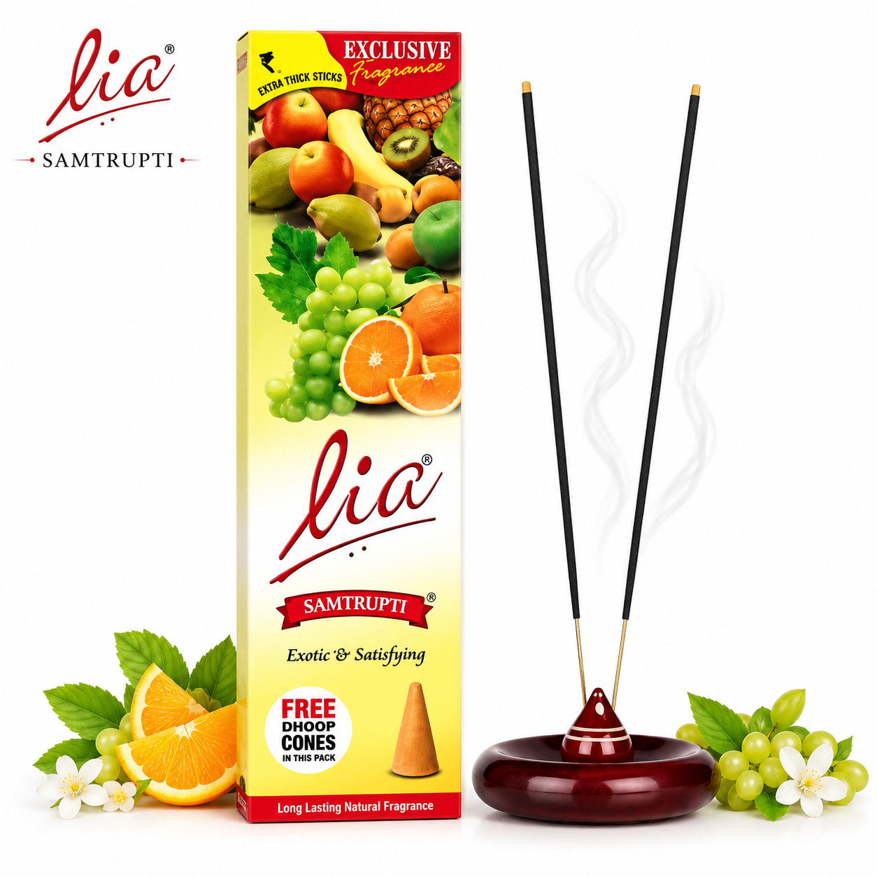 Cycle Lia Samtrupti Agarbathi 90G | Long Lasting Natural Incense Sticks for Prayer, Meditation & Relaxing Aroma