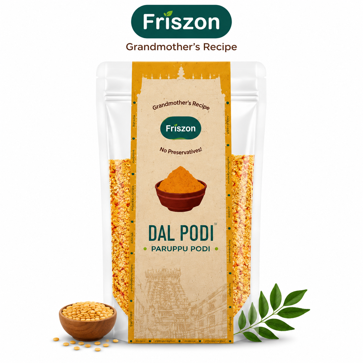 Friszon Dal Podi 100G | Traditional Paruppu Podi Spice Mix for Idli, Dosa & Hot Rice | Protein Rich South Indian Powder