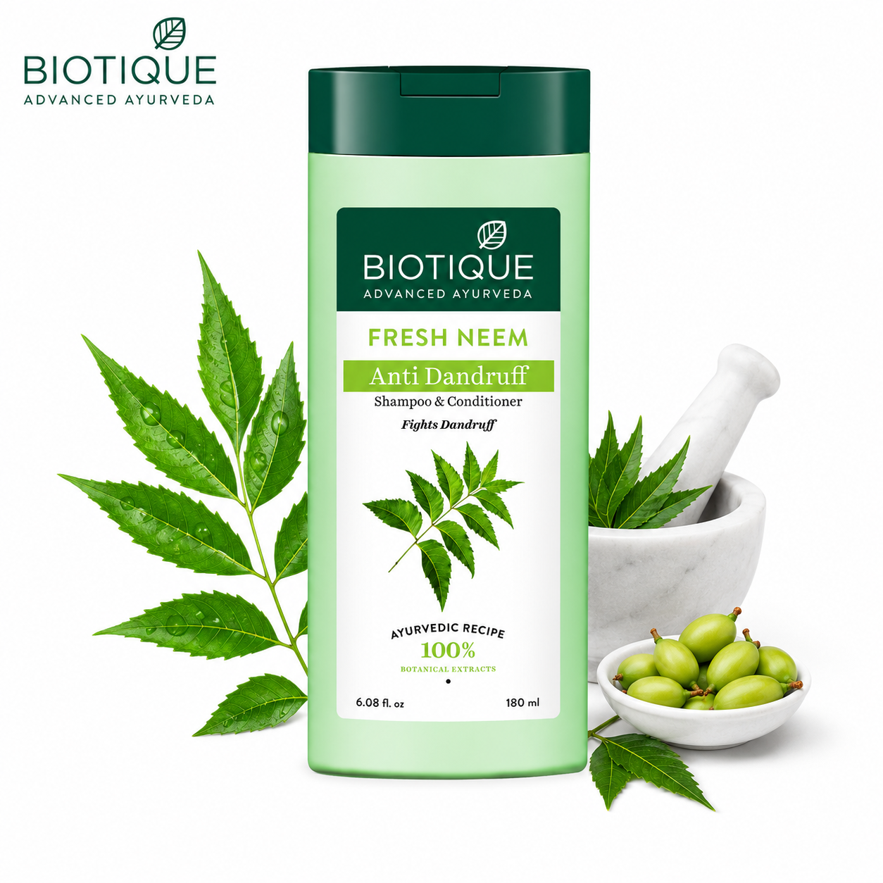 BIOTIQUE FRESH NEEM ANTI DANDRUFF SHA&CON  190ML
