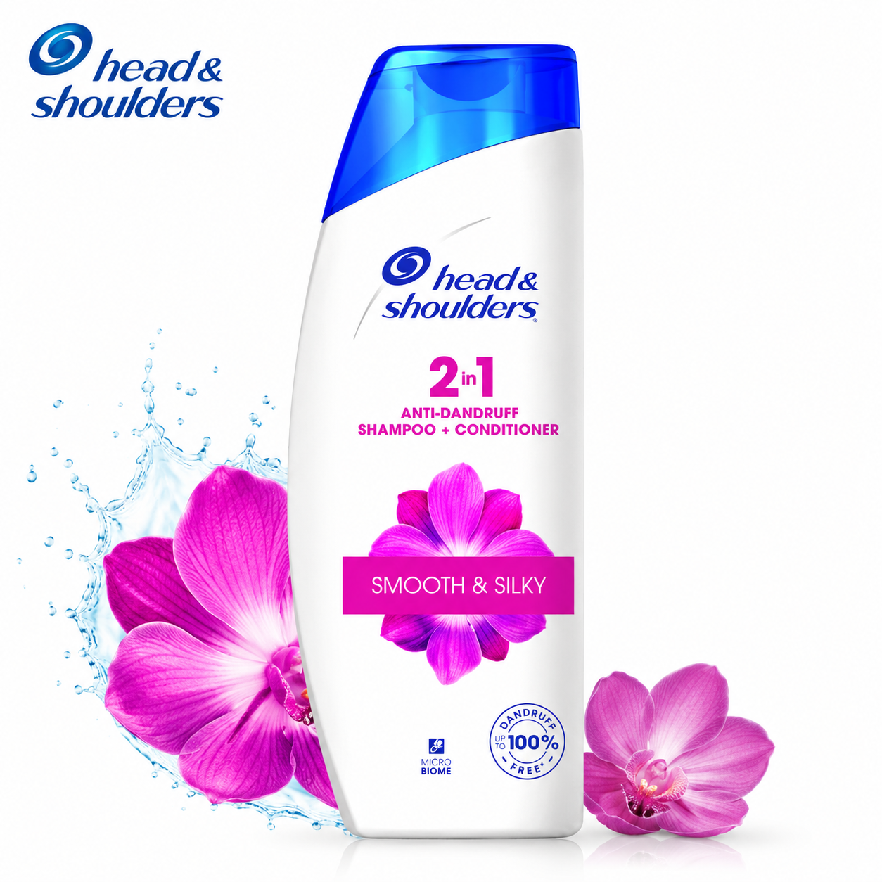 Head & Shoulders 2-In-1 Smooth & Silky Shampoo 340ml | Anti-Dandruff Shampoo + Conditioner for Soft Silky Hair