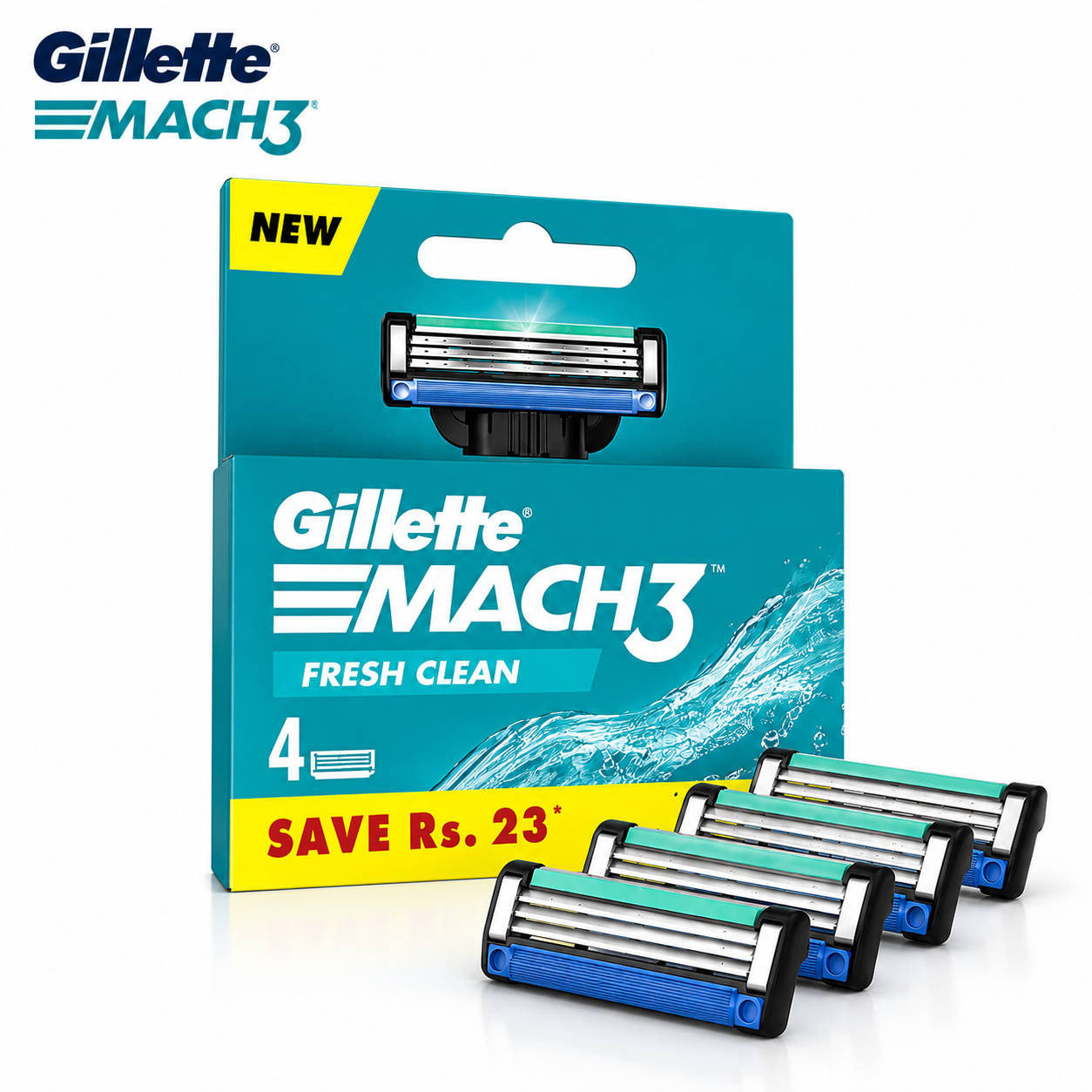 Gillette Mach3 Fresh Clean Cartridges 4N