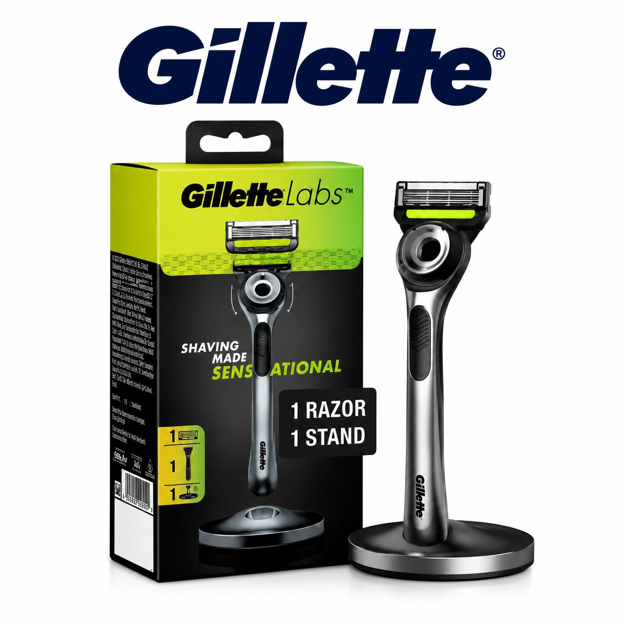 Gillette Labs Premium Razor for Men | Smooth Precision Shave with Magnetic Stand & Ergonomic Grip