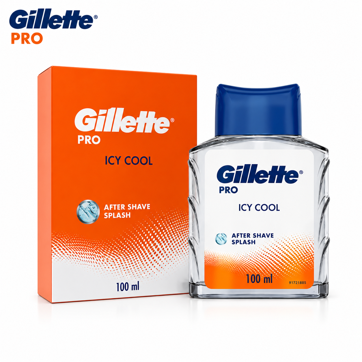 Gillette Pro Icy Cool After Shave Splash 100ML | Instant Cooling & Long-Lasting Freshness for Smooth, Refreshed Skin