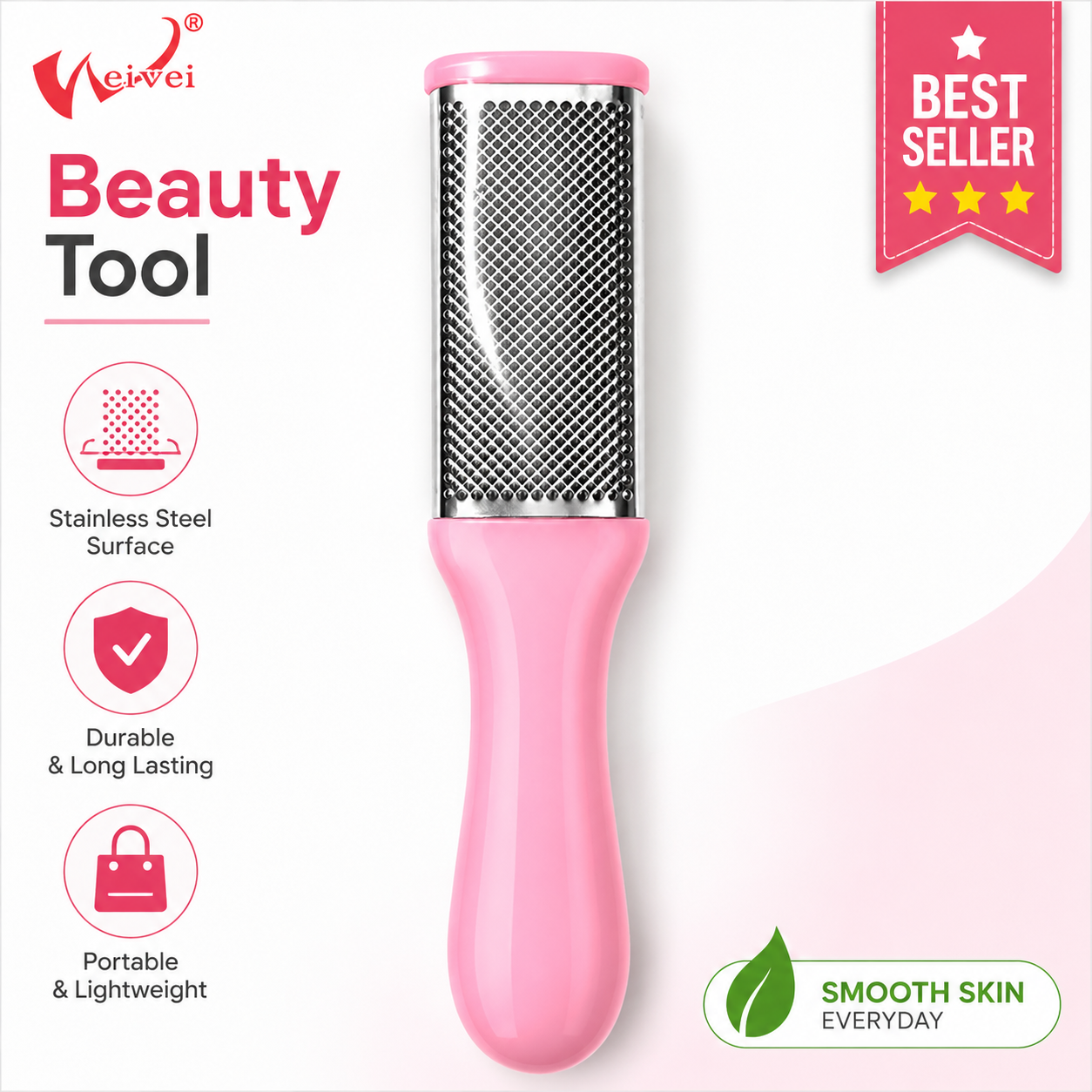 Premium Stainless Steel Foot File – Professional Pedicure Callus Remover for Dry, Cracked Heels
