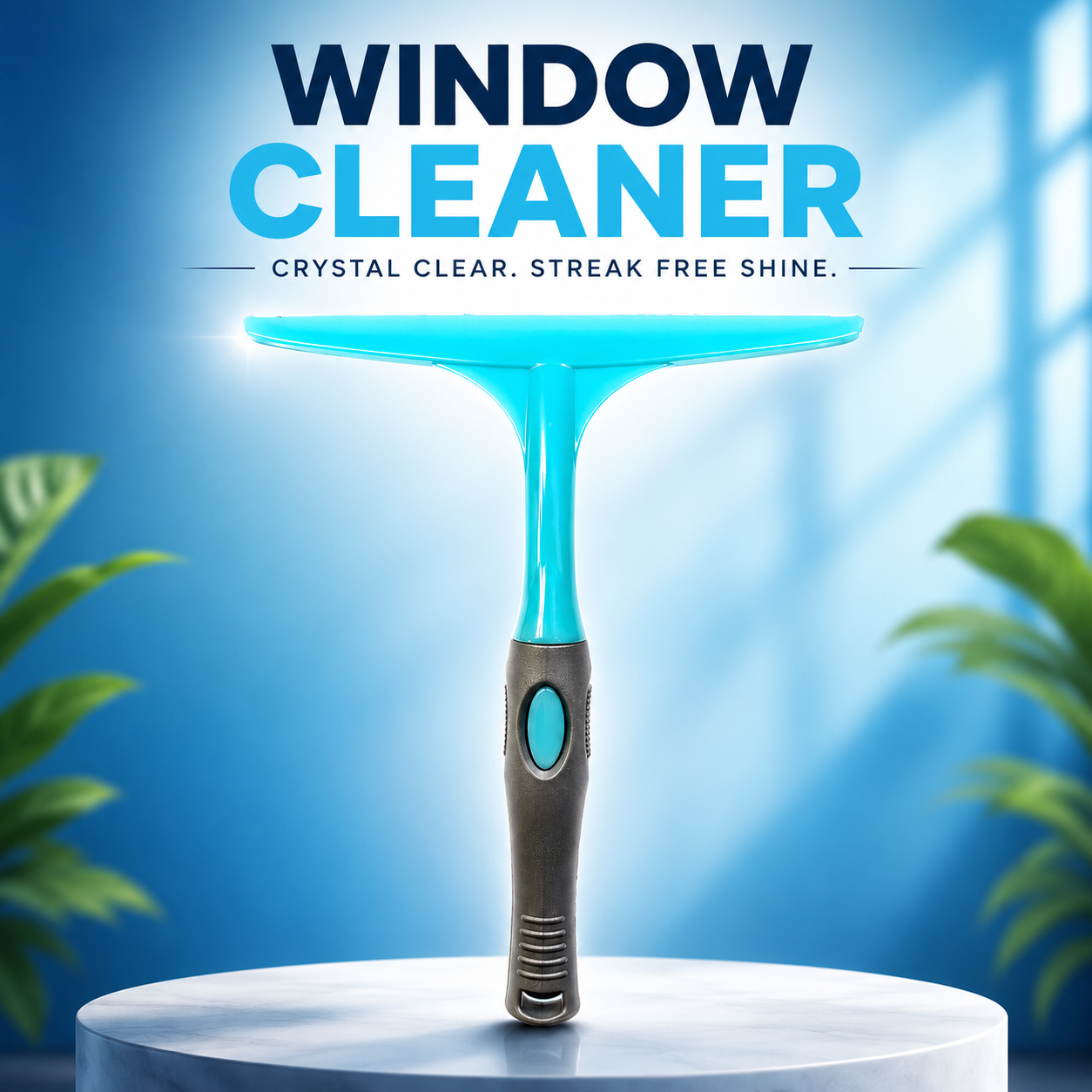 Window Cleaner Squeegee | Streak-Free Glass Cleaning Wiper with Ergonomic Non-Slip Handle | Multipurpose Window, Mirror, Shower Glass & Car Windshield Cleaner premium