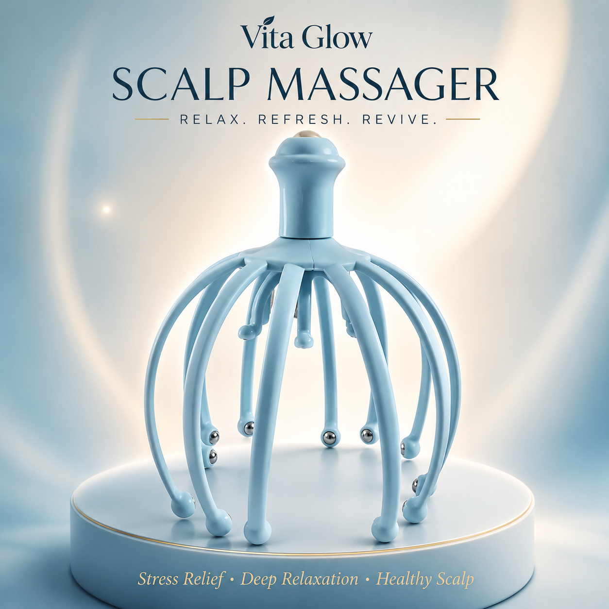 Premium Manual Scalp Massager | Handheld Head Scalp Massage Tool | Stress Relief & Deep Relaxation | Hair Growth Stimulator for Women & Men