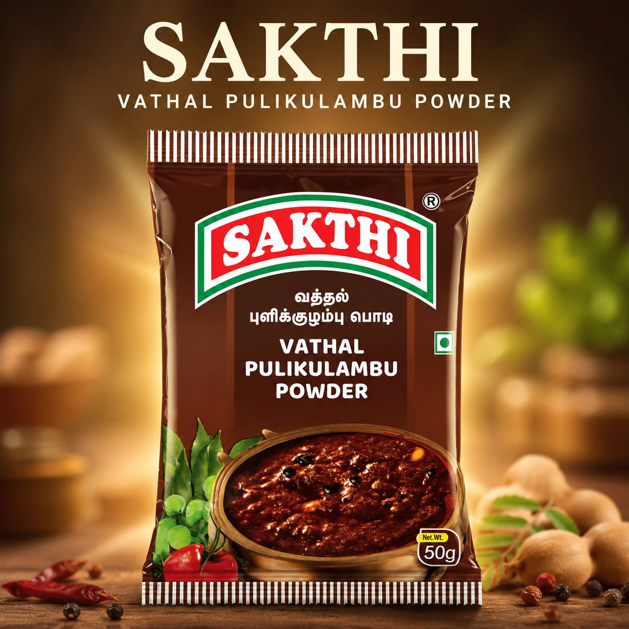 Sakthi Vathal Pulikulambu Powder 50g | Authentic South Indian Pulikuzhambu Masala Powder