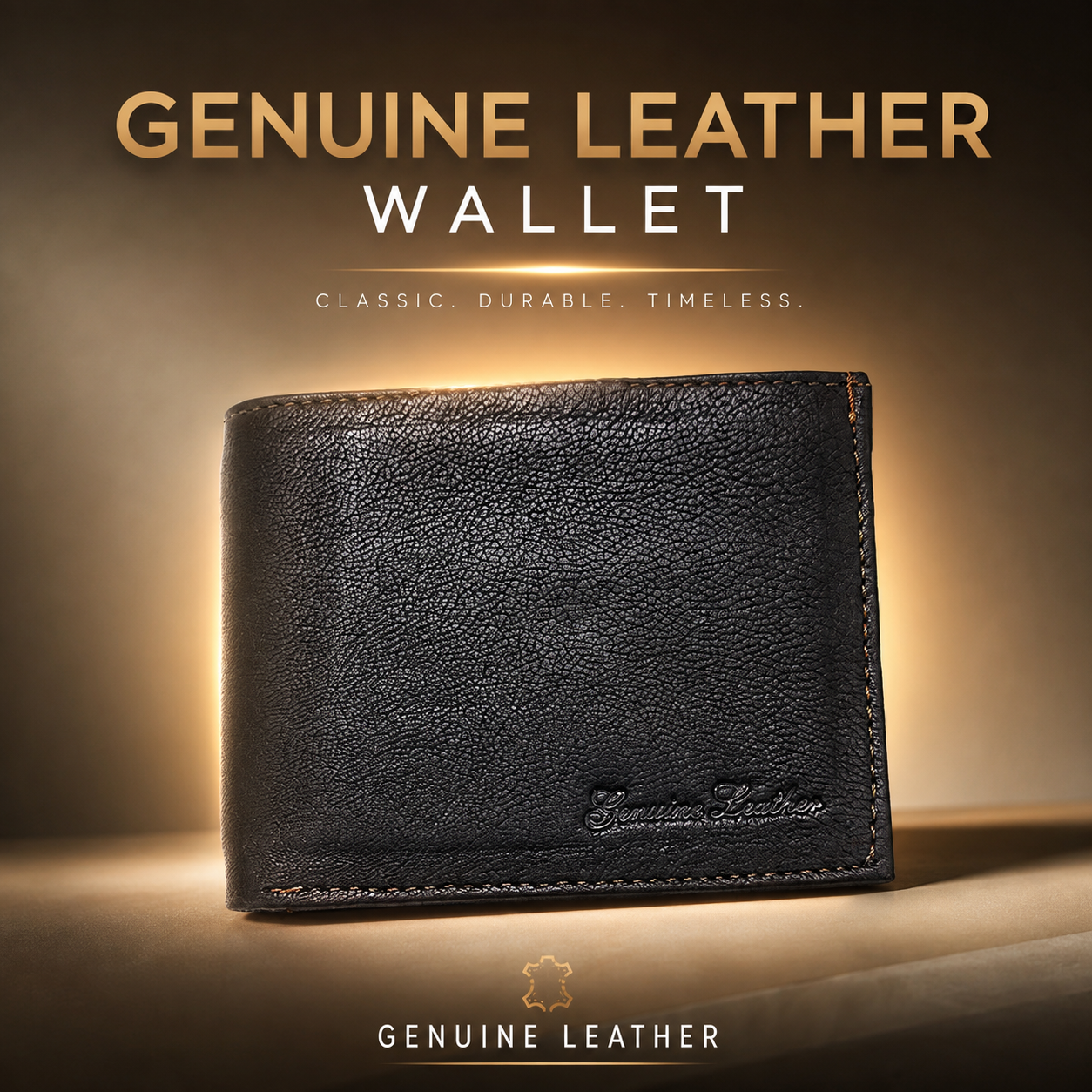 Men’s Genuine Leather Bifold Wallet – Premium Black Slim Wallet with Multiple Card Slots, Cash Compartment & Coin Pocket . (Colors & Design May Vary)