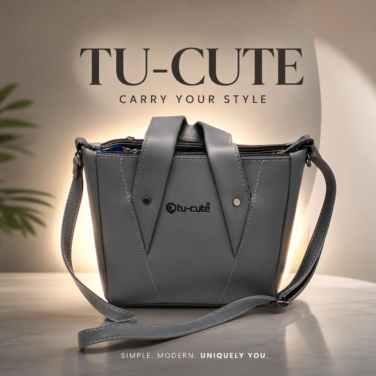 TU-CUTE Women’s Premium Handbag with Adjustable Shoulder Strap | Multi-Compartment Stylish Crossbody Bag for Women | Lightweight Durable Ladies Purse for Daily Use, Office & Shopping. (Colors & Design May Vary)
