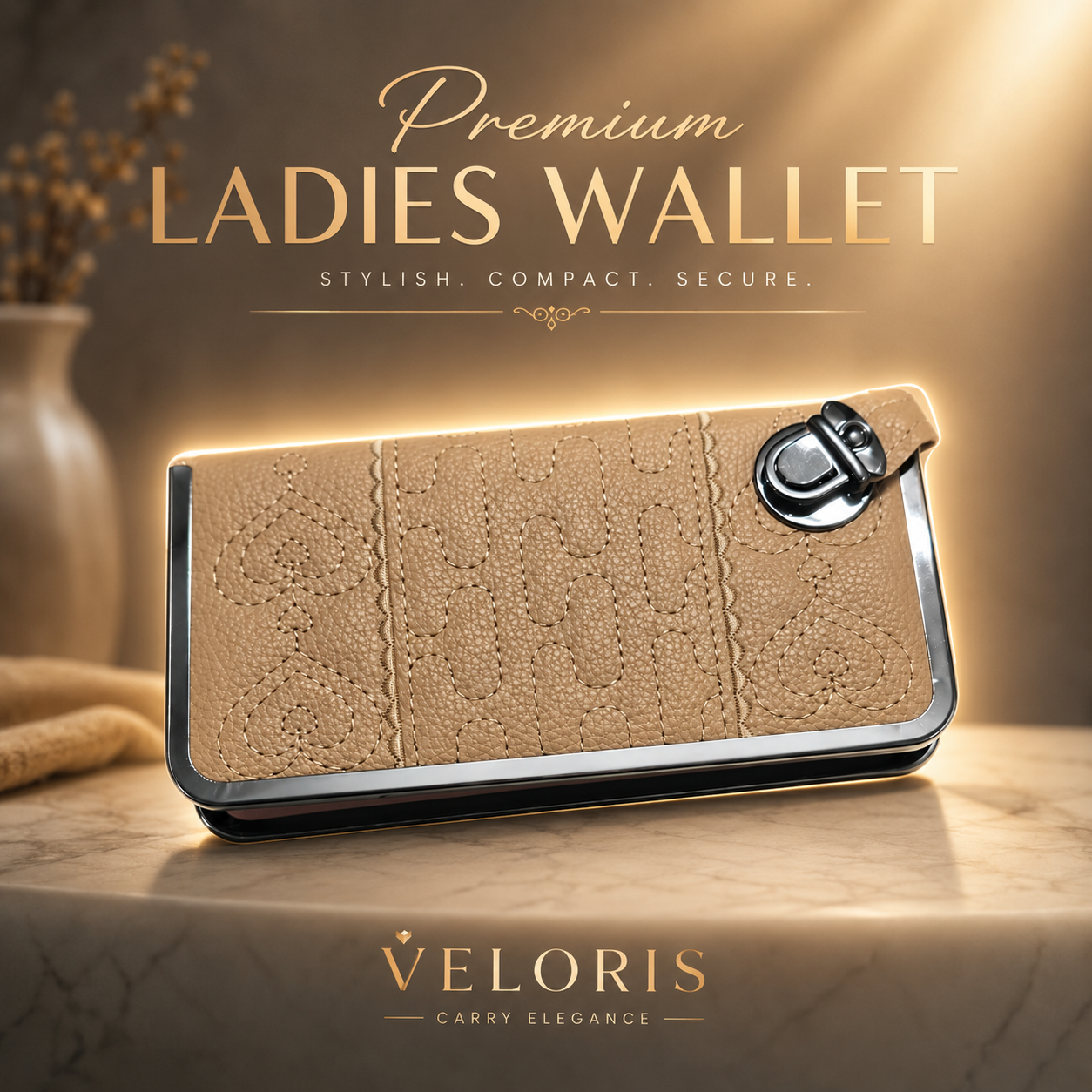VELORIS Ladies Premium Wallet for Women | Stylish Multi-Slot Clutch Purse with Secure Clasp | Spacious Lightweight Women’s Wallet for Cards, Cash & Daily Use. (Colors & Design May Vary)
