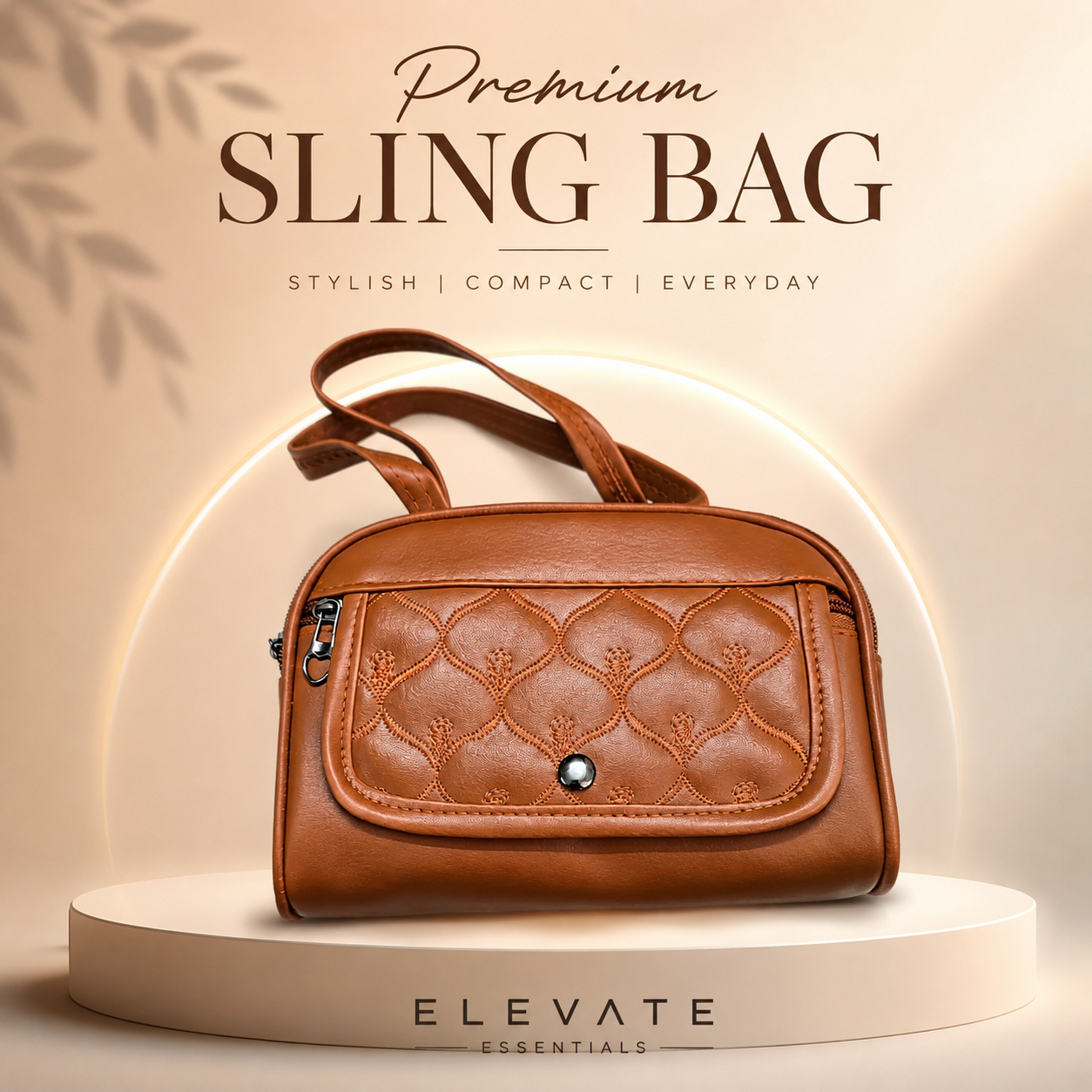 Women’s Premium Sling Bag | Stylish PU Leather Crossbody Shoulder Bag with Zipper & Front Pocket | Compact Lightweight Ladies Handbag for Daily Use, Travel & Shopping. (Colors & Design May Vary)