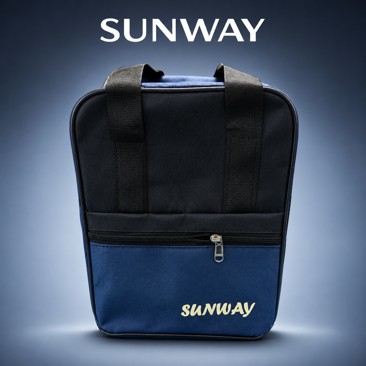 Sunway Multipurpose Travel Bag – Spacious Lightweight Carry Bag with Durable Fabric, Zipper Closure & Front Pocket for Travel, Office, School & Gym – Blue & Black. (Colors & Design May Vary)