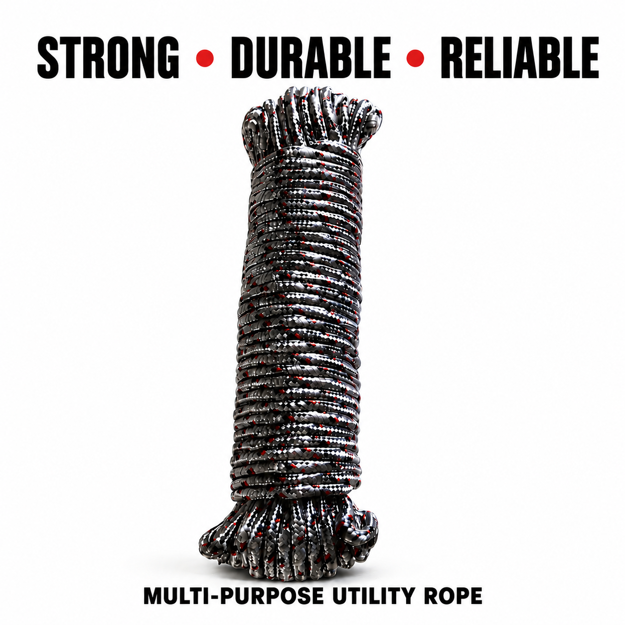 Multi-Purpose Utility Rope | Strong & Durable Braided Rope - Heavy-Duty Rope for Camping, Clothes Drying, Boating, Packing & Binding. (Colors & Design May Vary)