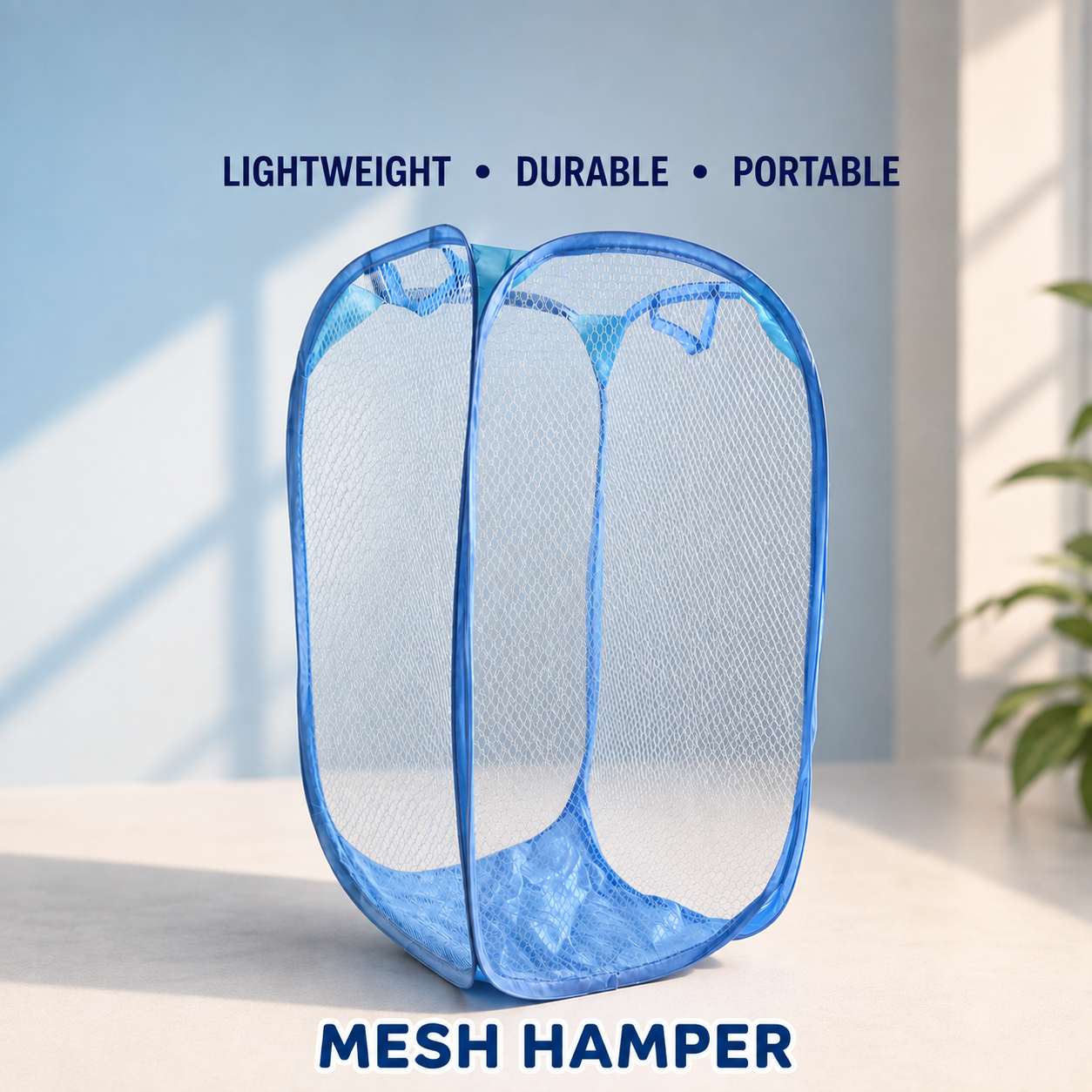 Easy Open Foldable Mesh Laundry Hamper | Lightweight, Breathable & Portable Clothes Basket - Collapsible Storage Organizer for Home, Dorm, Travel & Toys. (Colors & Design May Vary)
