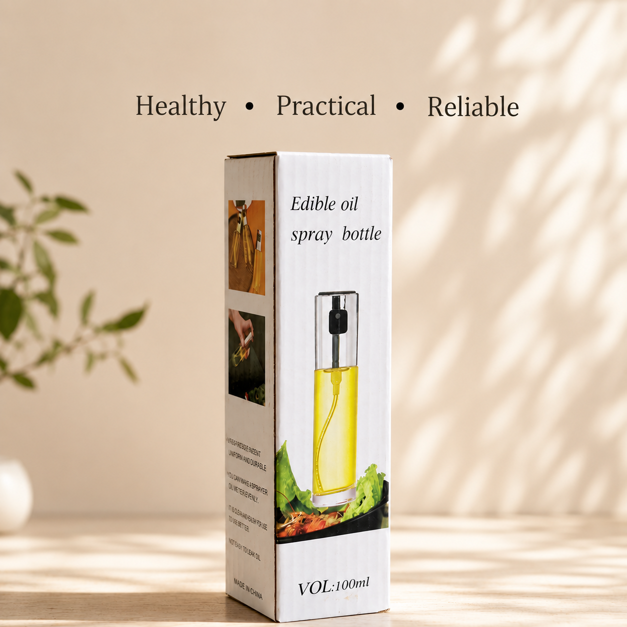 Edible Oil Spray Bottle 100ml | Fine Mist Glass Oil Sprayer with Leak-Proof Cap - Healthy Cooking & Kitchen Oil Dispenser. (Colors & Design May Vary)