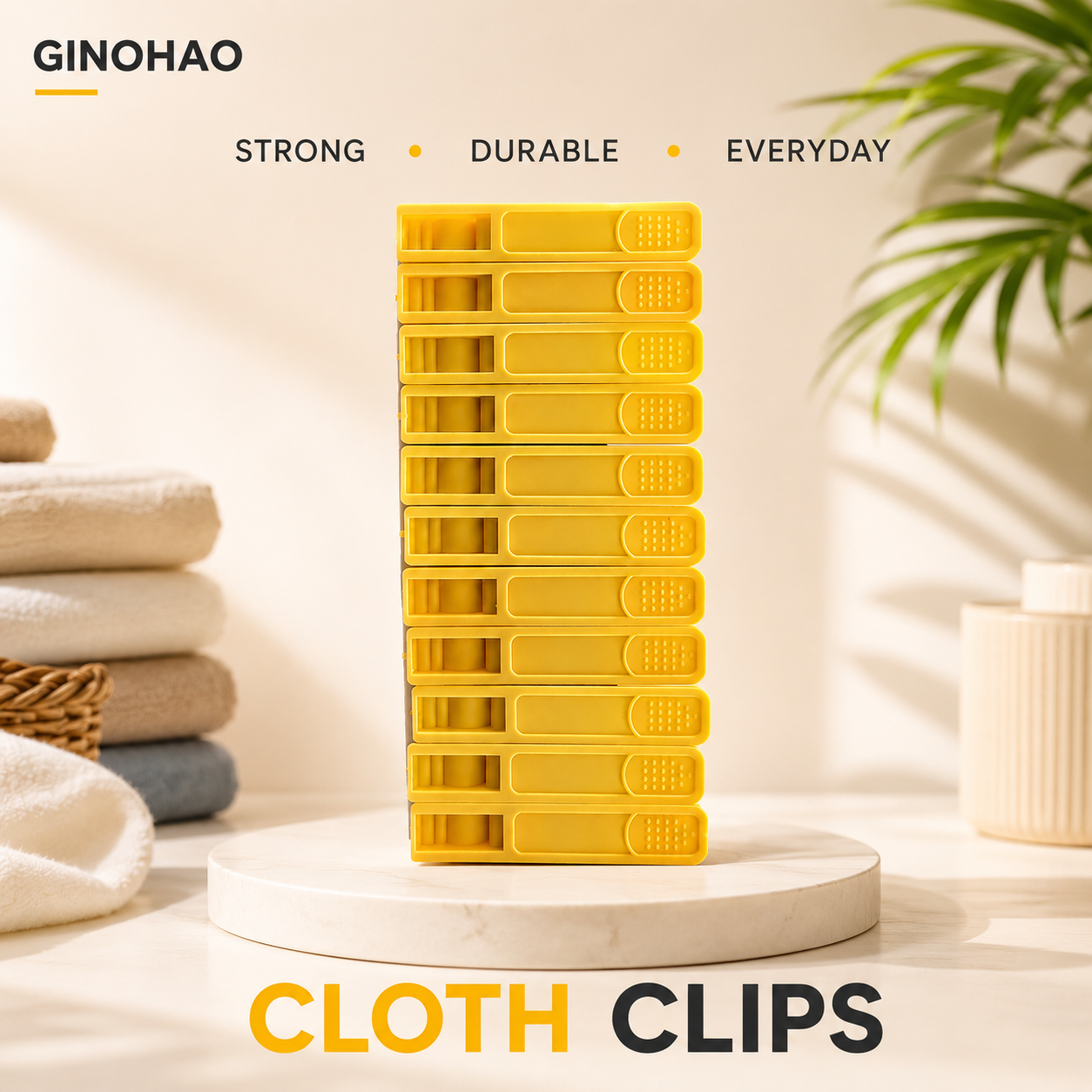 Premium Heavy Duty Cloth Clips | Strong Grip Plastic Laundry Pegs | Durable Non-Slip Clothes Pins for Indoor & Outdoor Drying, Towels, Blankets & Everyday Laundry Use 12 pic. (Colors & Design May Vary)