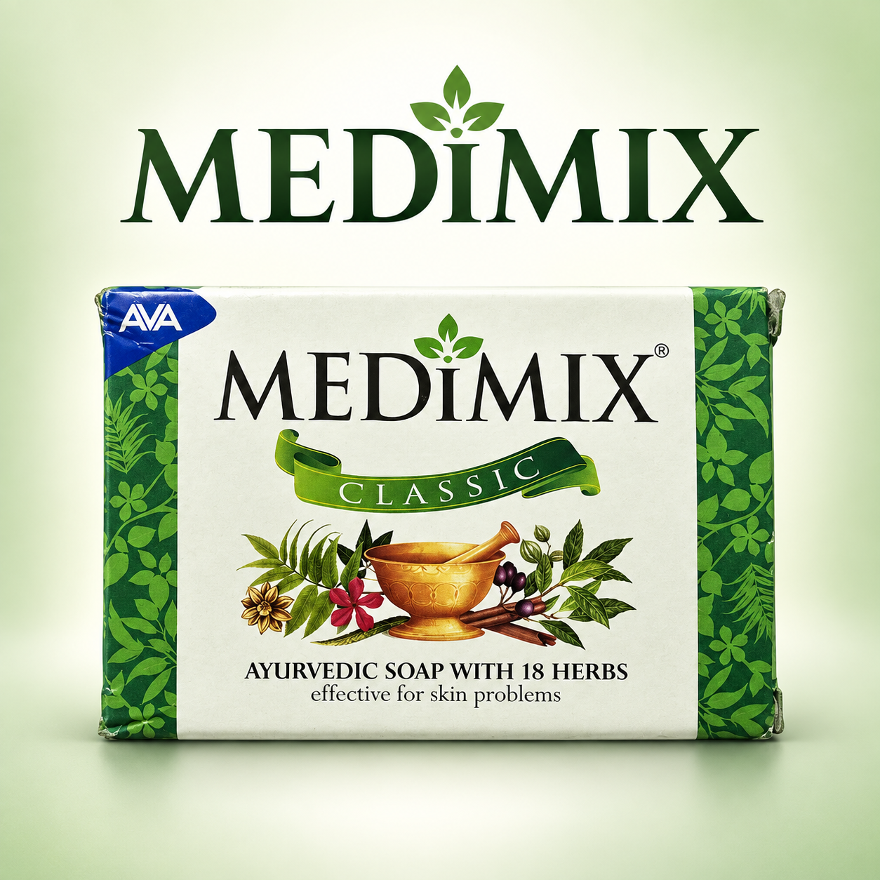 Medimix Classic Ayurvedic Soap with 18 Herbs | Herbal Bathing Bar for Daily Skin Care 125g