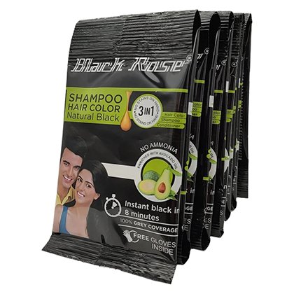 Black Rose Shampoo Hair Color Black 3In1
