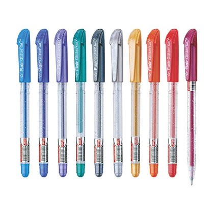 Flair Glitter Gel Black Pen 